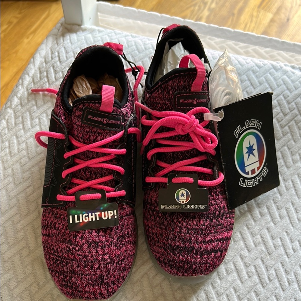 Kids Sneakers - Black and Pink